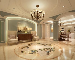 别墅装修美式古典风格设计，上海腾龙别墅设计师郭建作品，欢迎品鉴