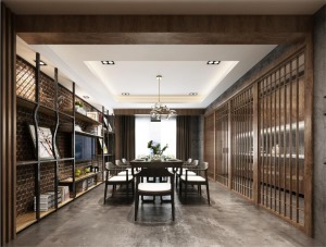 青浦臻水岸别墅项目装修现代工业风格设计，上海腾龙别墅设计作品，欢迎品鉴