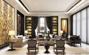 观庭别墅项目装修现代风格设计，上海腾龙别墅设计作品，欢迎品鉴