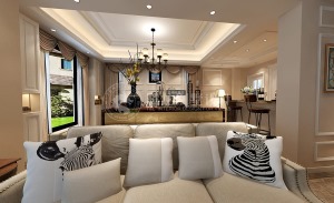 海湾国际名苑320平联排别墅现代风格设计