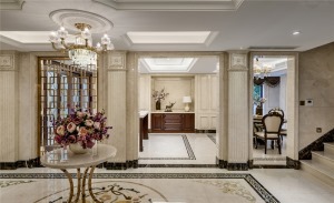棕榈泉花园别墅项目装修欧美古典风格设计，上海腾龙别墅设计咨询预约电话：15800615719