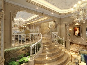 别墅装修欧式古典风格设计案例展示，上海腾龙别墅设计师郭建作品，欢迎品鉴