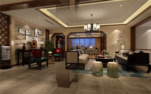 九龙仓兰宫叠加别墅中式混搭风格设计案例展示，上海腾龙别墅设计师林材表作品，欢迎品鉴