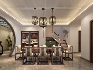 南汇皇宫半岛双拼别墅新中式风格设计案例展示！