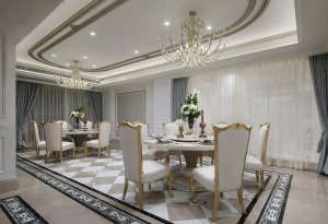 3000平别墅项目装修轻奢法式风格设计案例展示，上海腾龙别墅设计作品，欢迎品鉴
