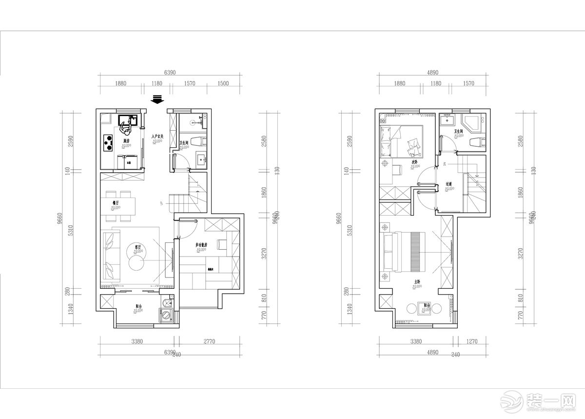 【智造家整装】金地名悦+简美+平面设计图+105㎡ 18万