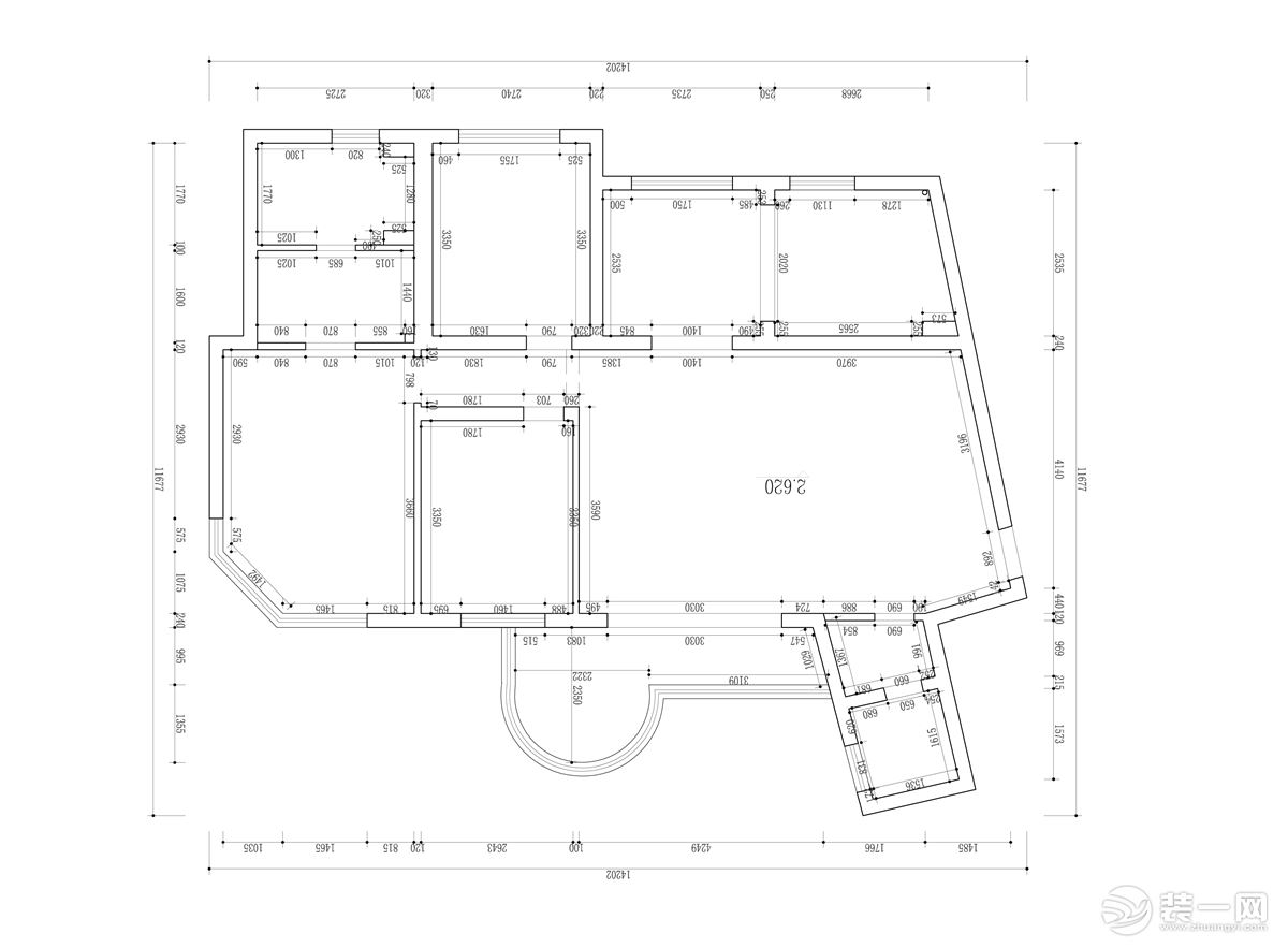 【智造家整装】加城花园+现代混搭+原始结构图+140㎡ 22.9万