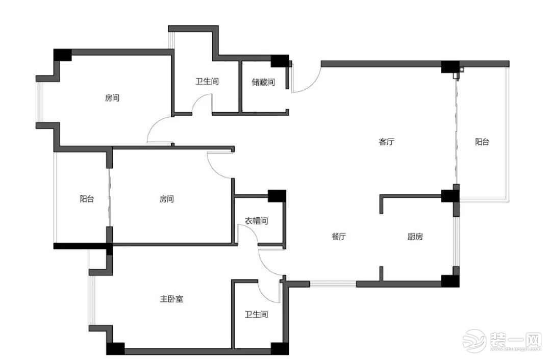 【智造家整装】拾锦香都+ 现代+原始结构图+139㎡ 20万