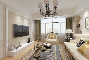 南京现代城国际公寓118㎡四室一厅简美风格装修