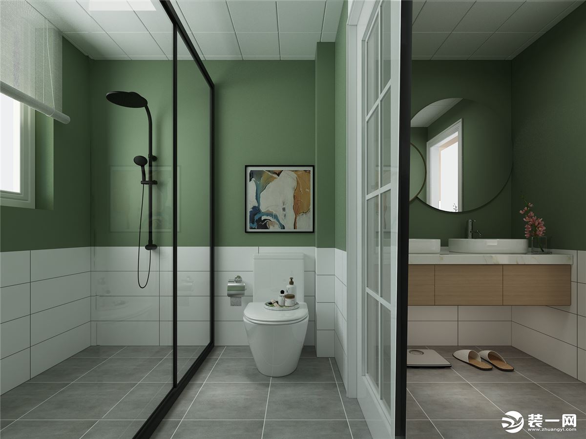 卫生间将卫浴与洗漱台进行干湿分离，不仅洁净卫生，同时增强空间整洁外观，最重要的是提高卫生间的使用率。