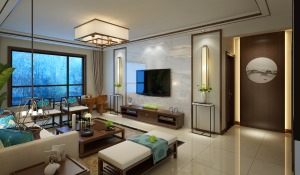 昌泰华苑 156平米||满足现代人居住的要求，迎合中式家具的设计风格