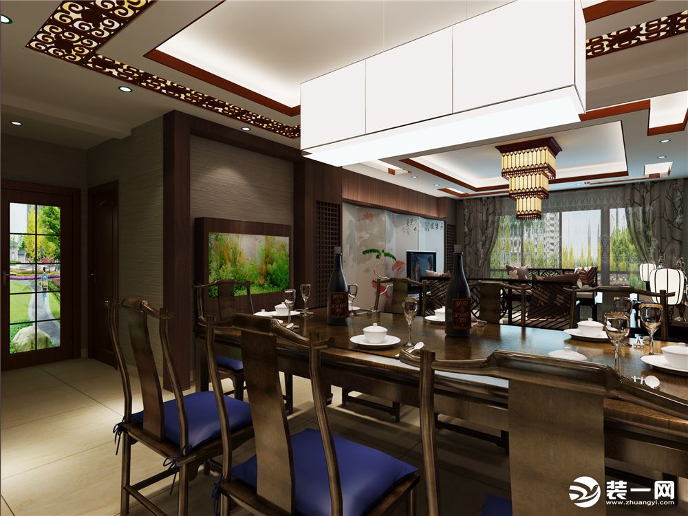 中式风格三居室餐厅装修设计