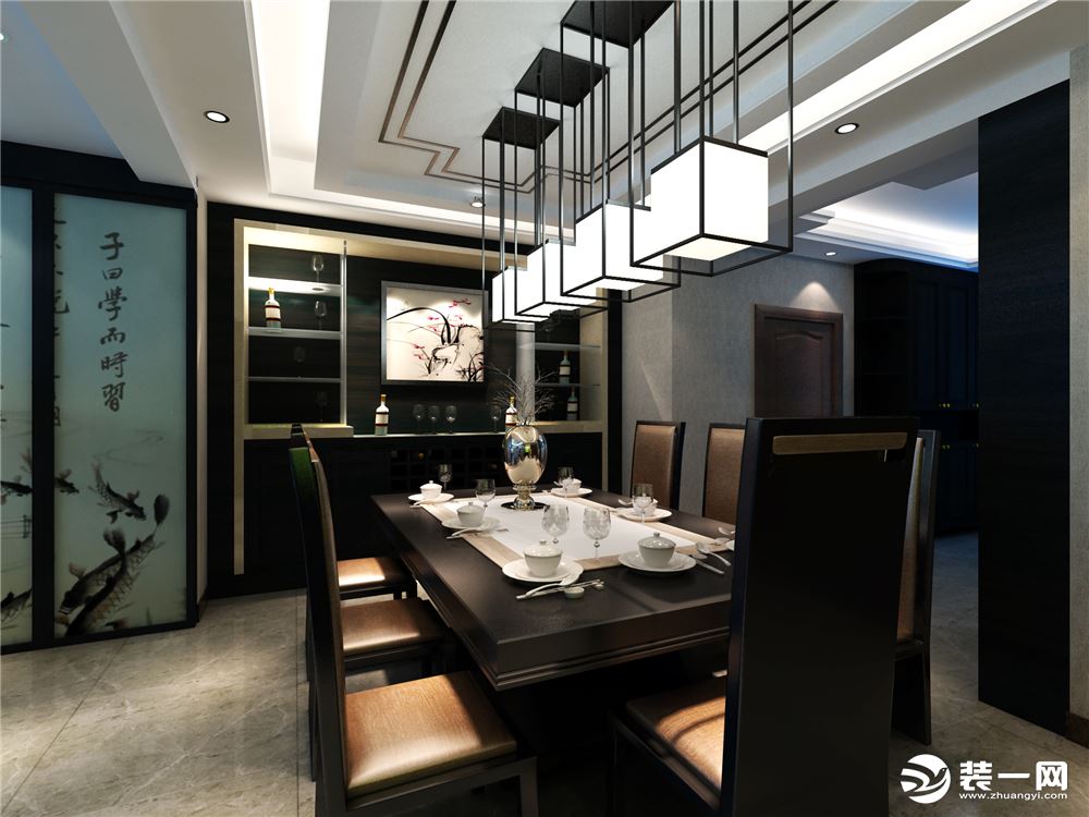 中式风格三居室餐厅装修设计