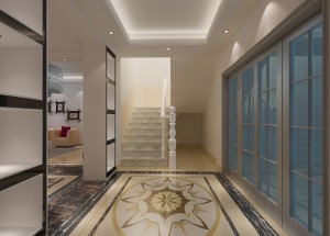 現代簡約風格別墅一樓樓梯間裝修設計
