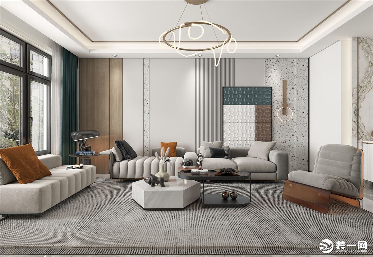 各种风格和造型的沙发让客厅的实用性更强，无论是会客还是日常使用都非常方便。