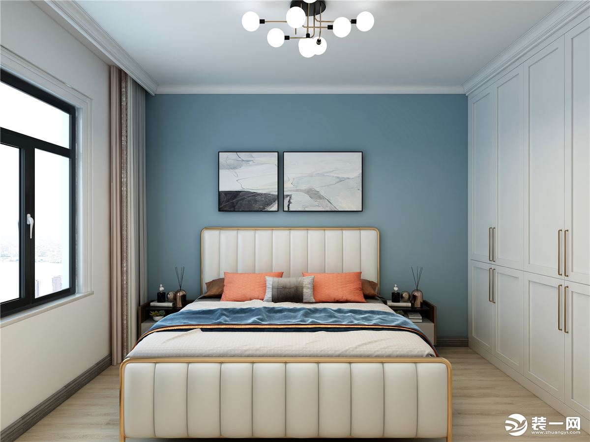 卧室颜色选择上会选比较时尚的颜色稍加点缀