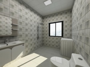 卫生间以灰色为主，高端大气，和整个家的风格一致。