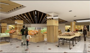1000平米小型超市零售空間設計效果圖案例