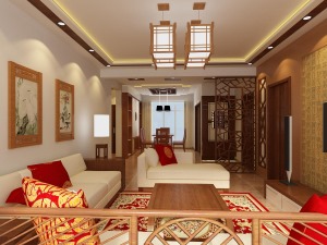 华元和庭小区三居室中式风格造价8万