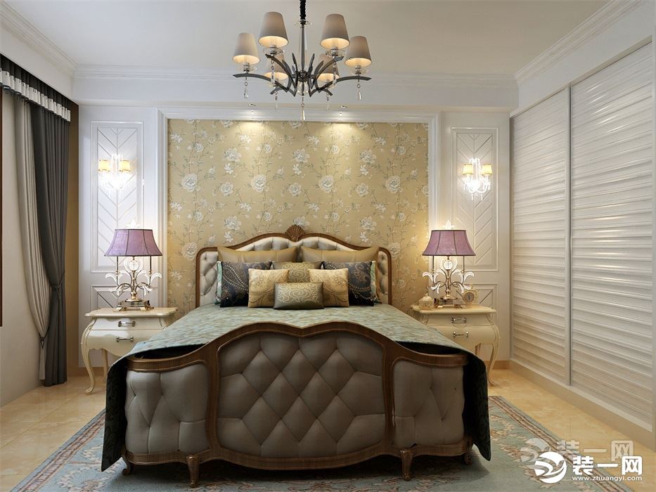 泰安品诺装饰山语观邸120平米简约混搭风格装修效果图卧室