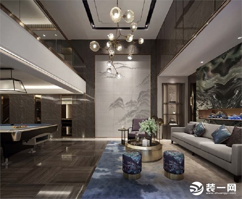上海中凯城市之光名邸新中式风格装修效果图