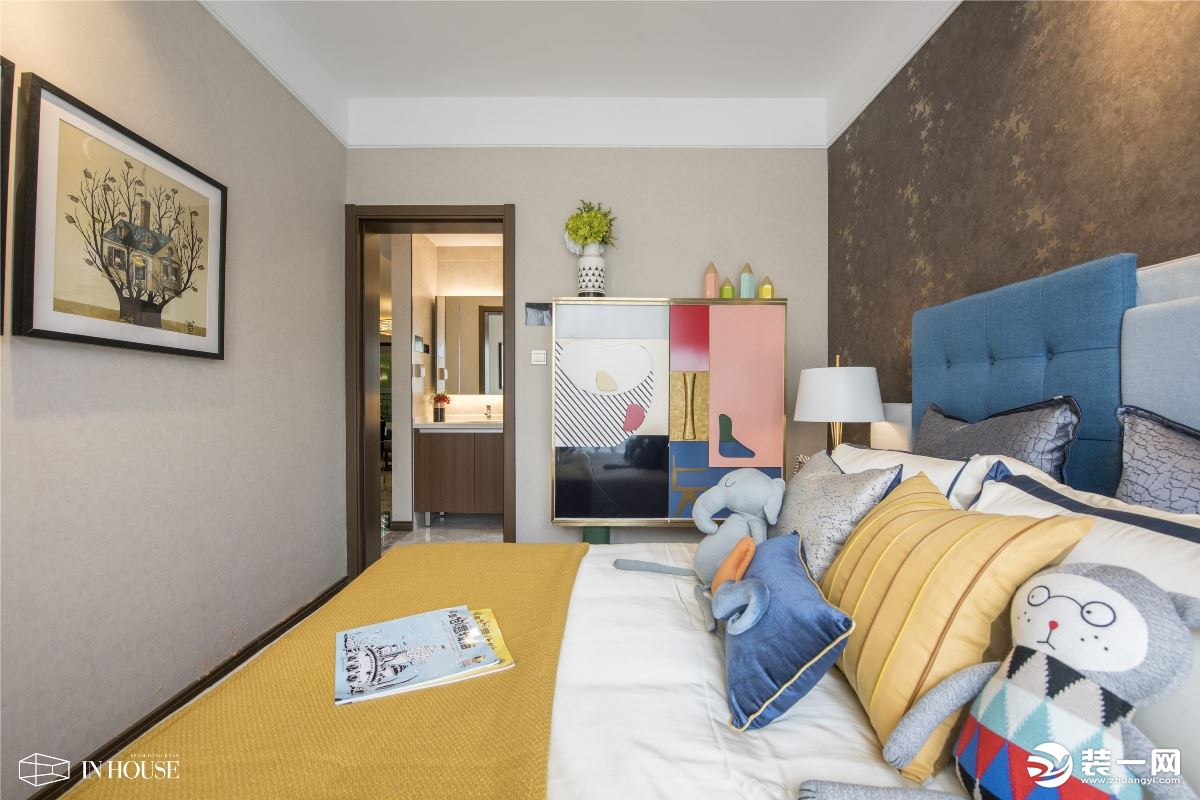 库尔勒港湾装饰180平米四居室现代风格效果图卧室