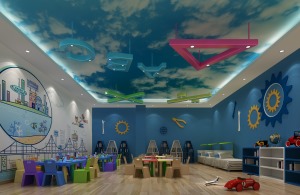 幼儿园室教室一装修效果图-河南蓝禾装饰设计公司幼儿园装修效果图