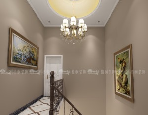 楼梯过道苏州嘉业阳光城246㎡新中式风格装修