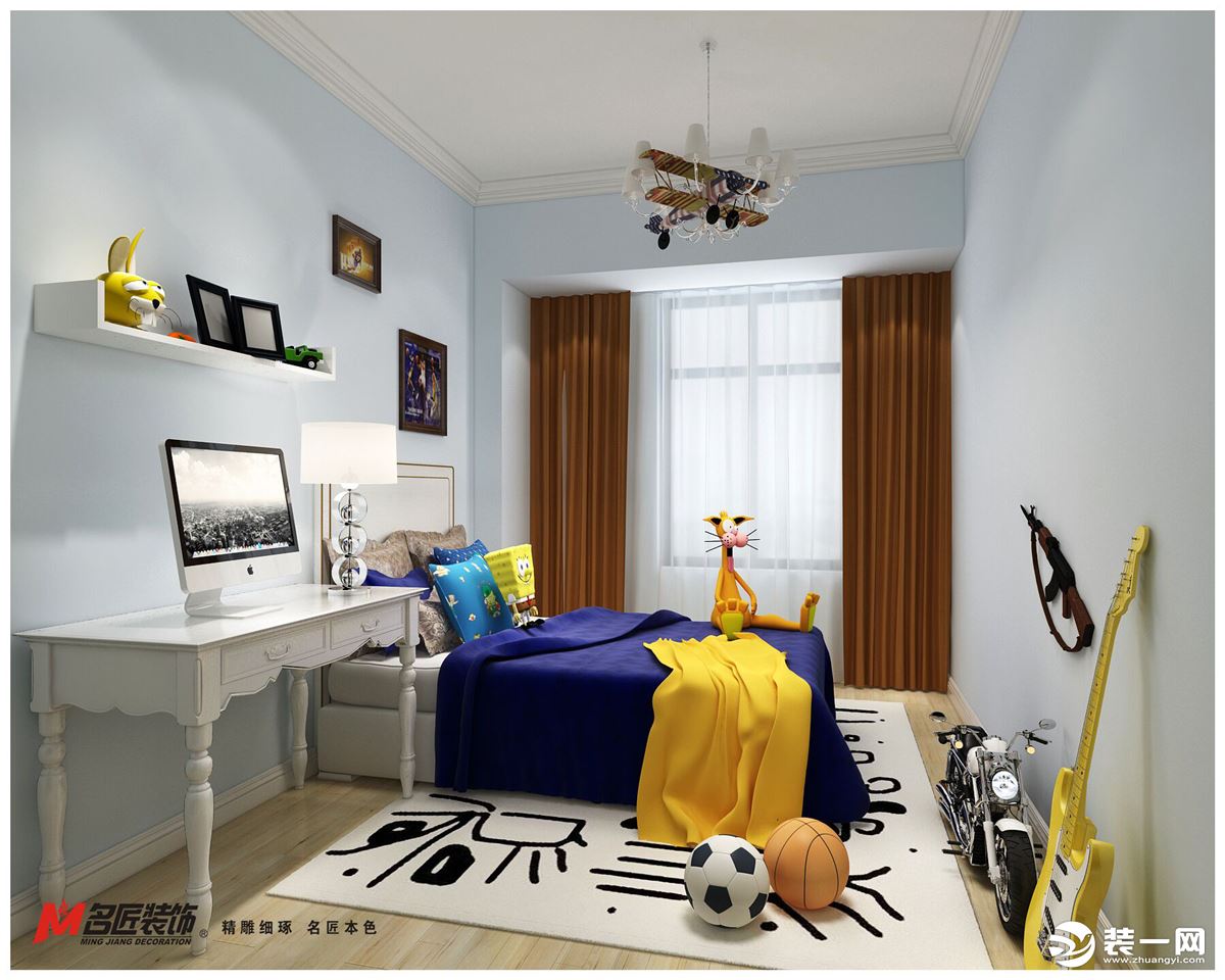 中海锦城现代简约120平三居室装修效果图儿童房效果图