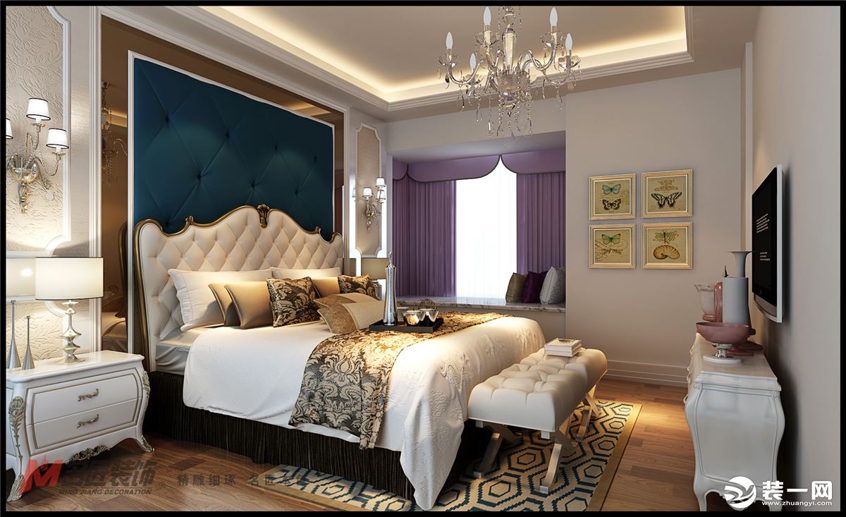 远洋城天曜现代风格140平四居室装修效果图卧室效果图
