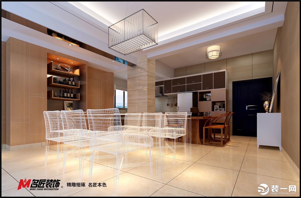 富逸臻园现代风格120平三居室装修效果图餐厅效果图