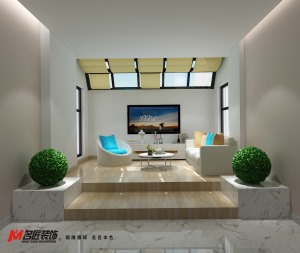 锦绣龙湾别墅400平大户型现代风格装修效果图休闲区