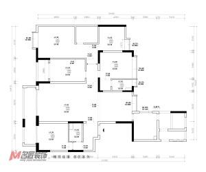中海龙湾国际新中式250平四居室装修效果图原建图
