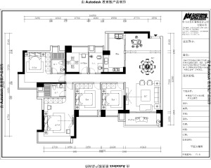 中澳滨河湾新中式160平四居室装修效果图平面布局图