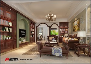 远洋城荣誉现代美式160平四居室装修效果图