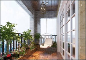 远洋城天曜北欧130平三居室装修效果图阳台效果图