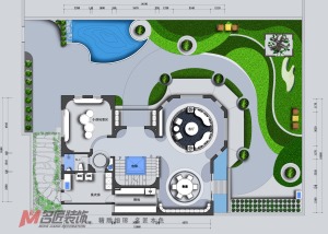 山水豪庭别墅工业风500平装修效果图平面布局图