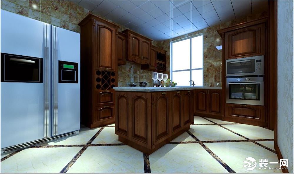 孔雀城400平别墅欧式风格装修效果图厨房