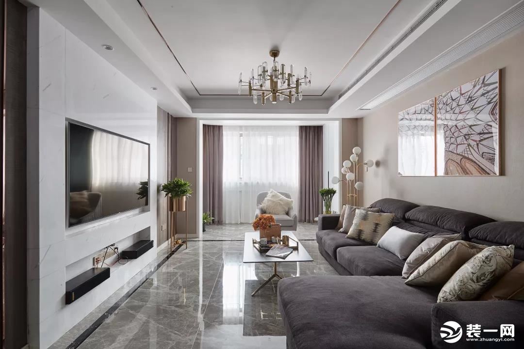 徐州苏豪时代140平复式美式风格客厅装修效果图 客厅