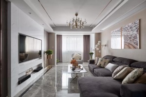 徐州苏豪时代140平复式美式风格客厅装修效果图 客厅