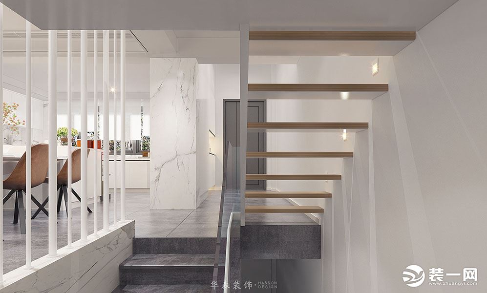 成都华森装饰|首创城南郡420平现代简约风格全设计装修案例-楼梯