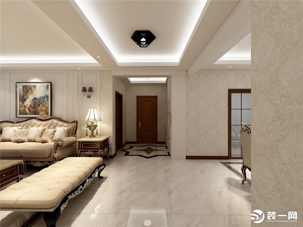 150平米美式风格四居室客厅装修效果图