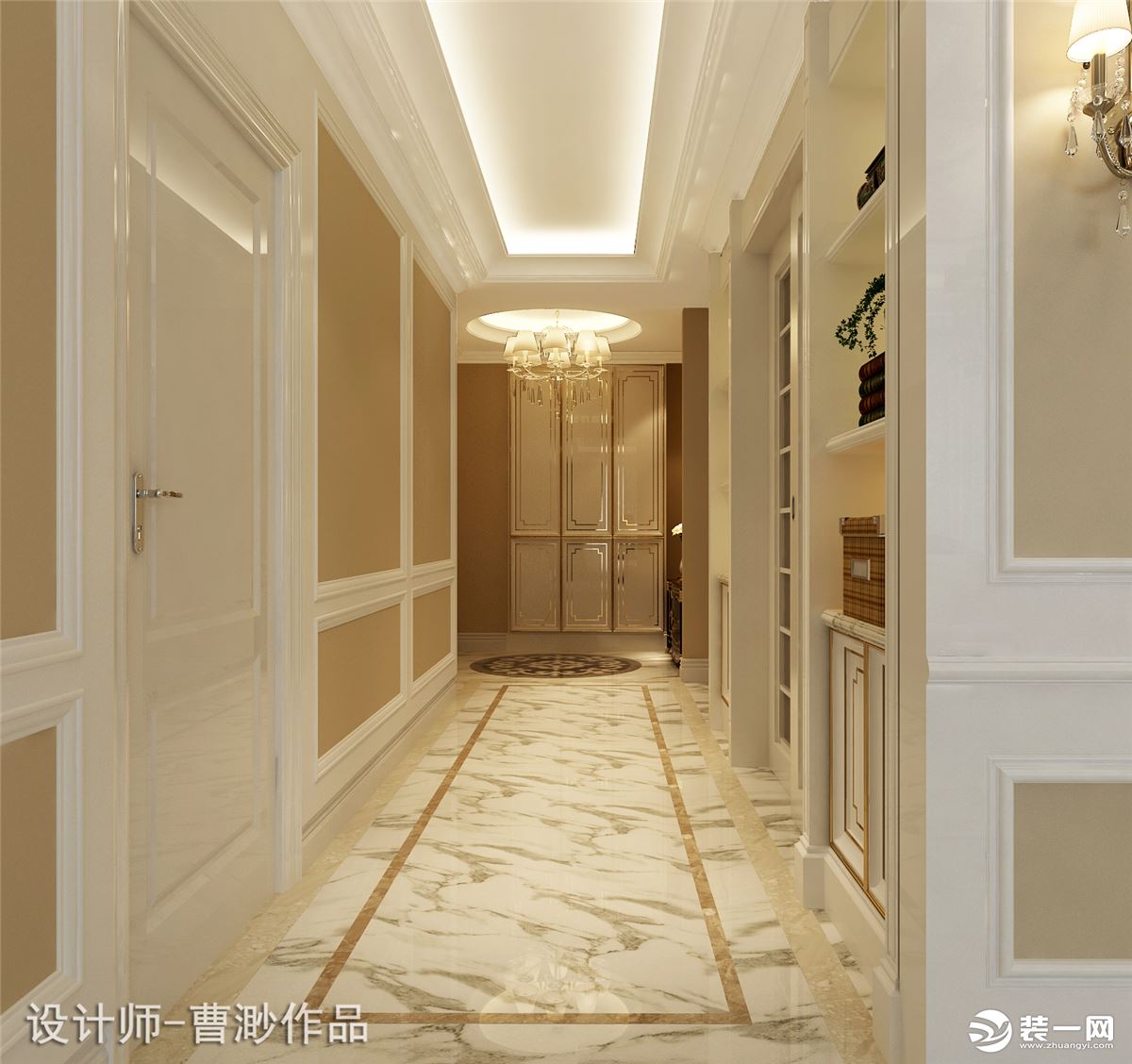 北京红玺台160平米三居室法式风格装修设计效果图造价80万玄关