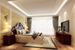 北京红玺台160平米三居室法式风格装修设计效果图造价80万主卧室