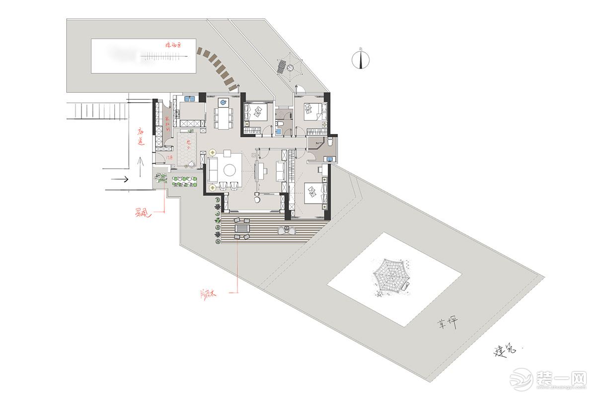【东易日盛装饰】悠山美地-189平米装修-新中式风格设计案例-普通住宅