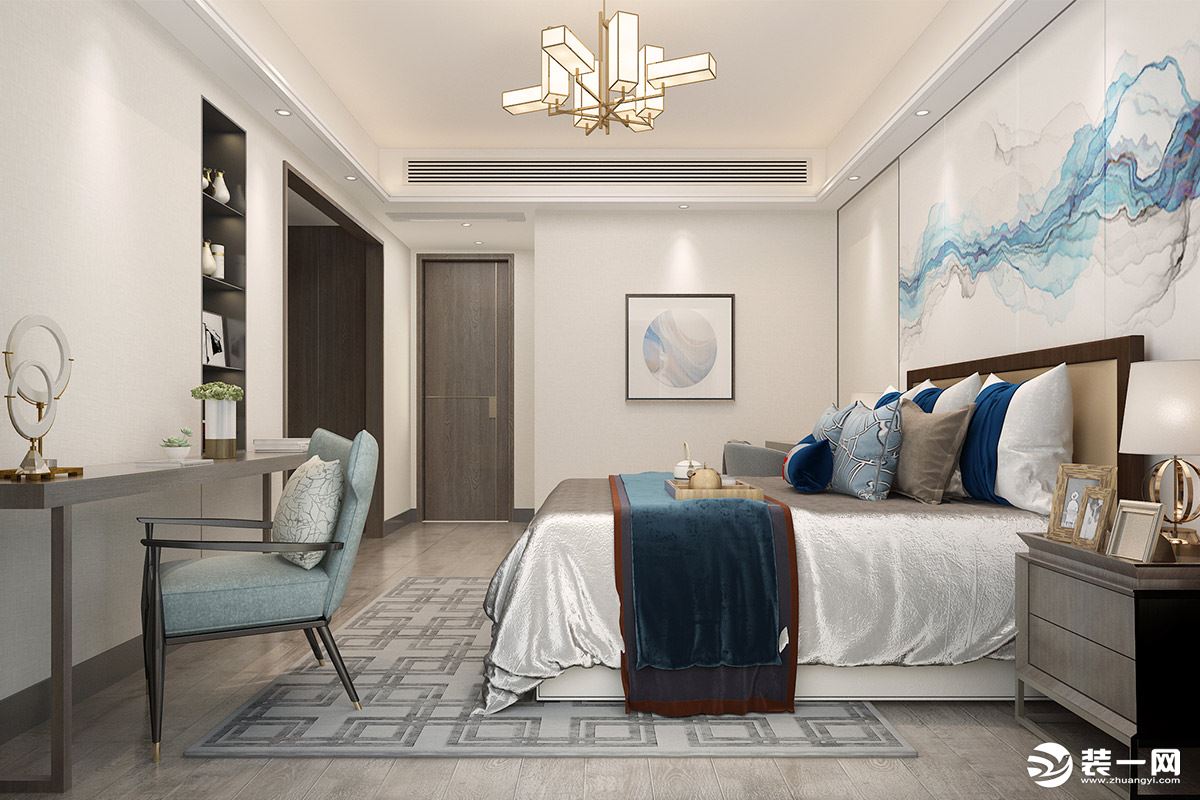【东易日盛装饰】悠山美地-189平米装修-新中式风格设计案例-卧室