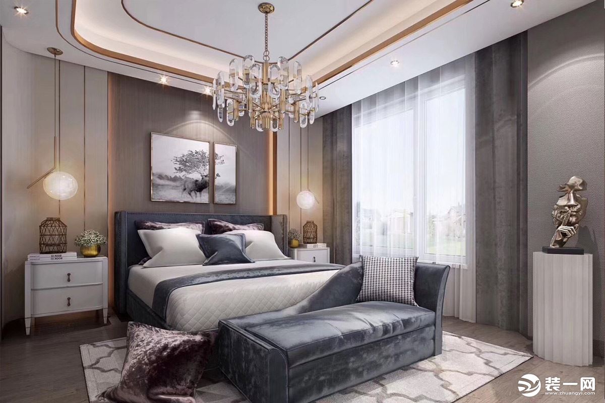 【东易日盛装饰】碧桂园-350平米装修-现代轻奢风格设计案例-卧室