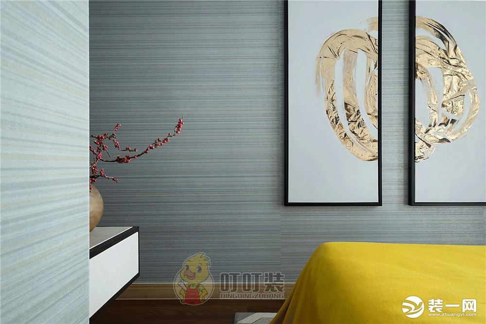 金碧湾花园现代风格三居室装修效果图整齐条纹显得非常有立体感