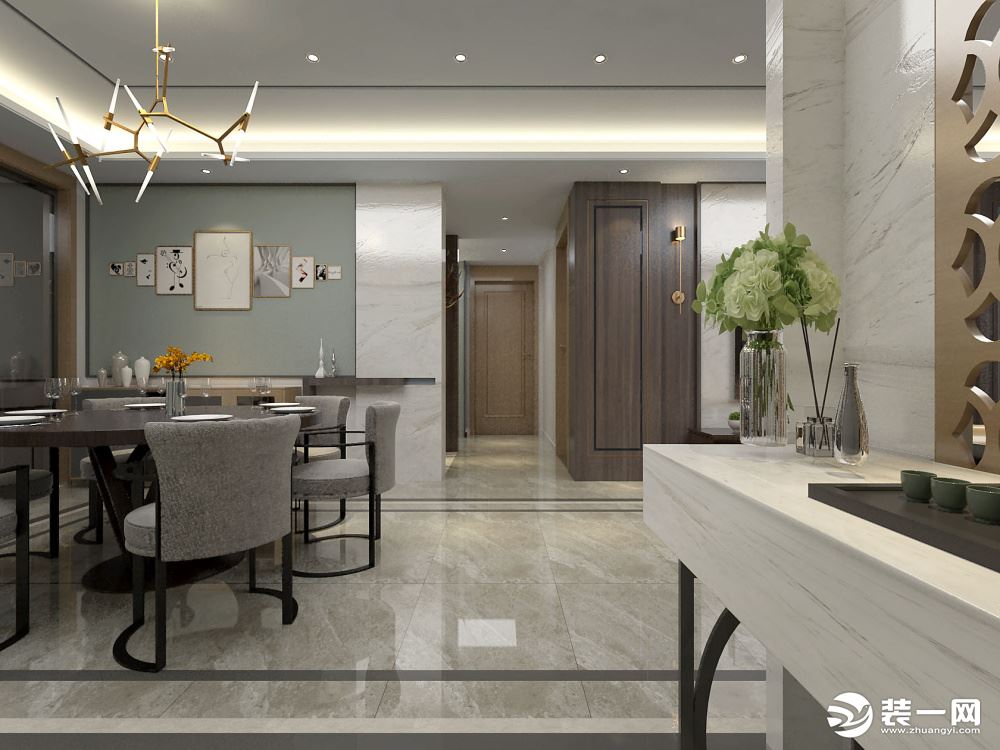 六安万达华府140平方三室居现代风格设计方案客厅效果图分享