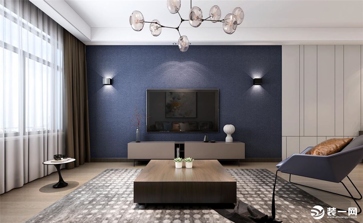 六安山水装饰设计作品高层王府124平方三室居现代风格方案报价效果图分享